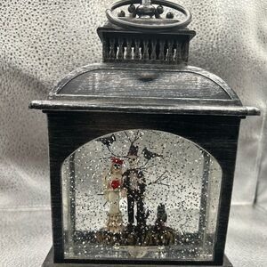 Skeleton Bride Groom Water Globe Lantern Wedding Old Fashioned Halloween